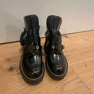 Balenciaga Creeper Black Leather Combat Boots